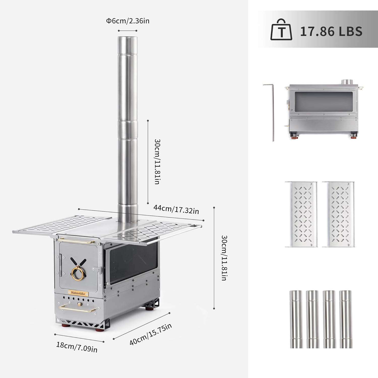 Icefield™ Tabletop Wood-Burning Stove with Chimney