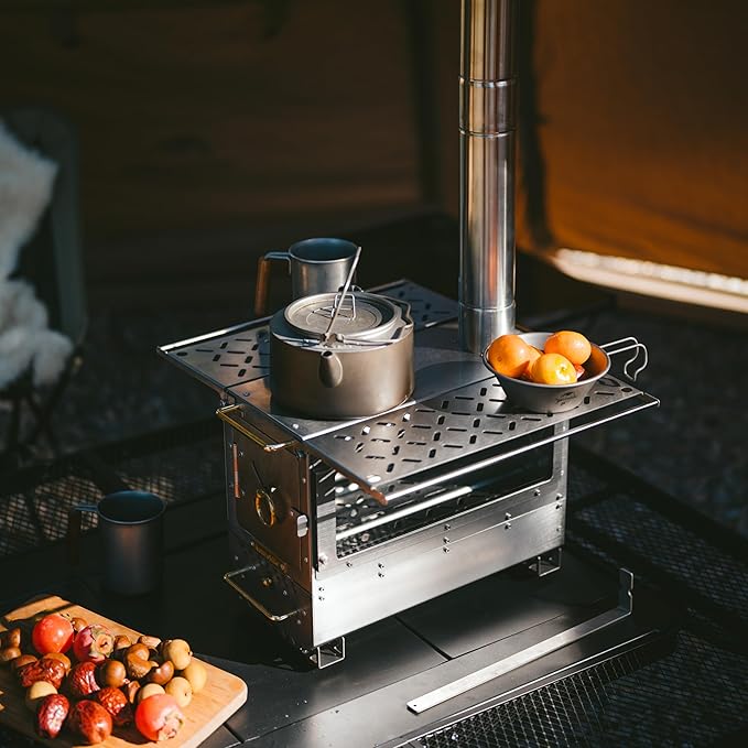 Icefield™ Tabletop Wood-Burning Stove with Chimney