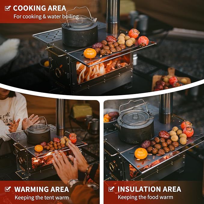 Icefield™ Tabletop Wood-Burning Stove with Chimney